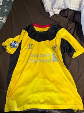 2012/13 Liverpool Kids Yellow and Black Short-Sleeve GK Soccer Jersey Reina 25